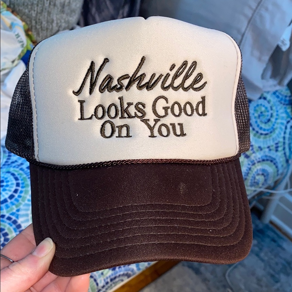 OTTO Brown and White Mesh Trucker Hat